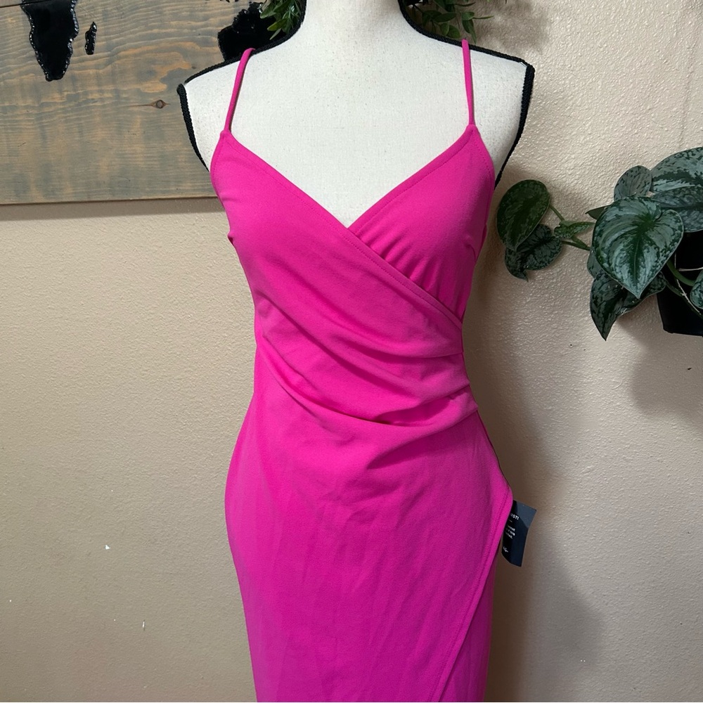 Sweetest Admirer Magenta Ruched Surplice Maxi Dress - Picture 3 of 8